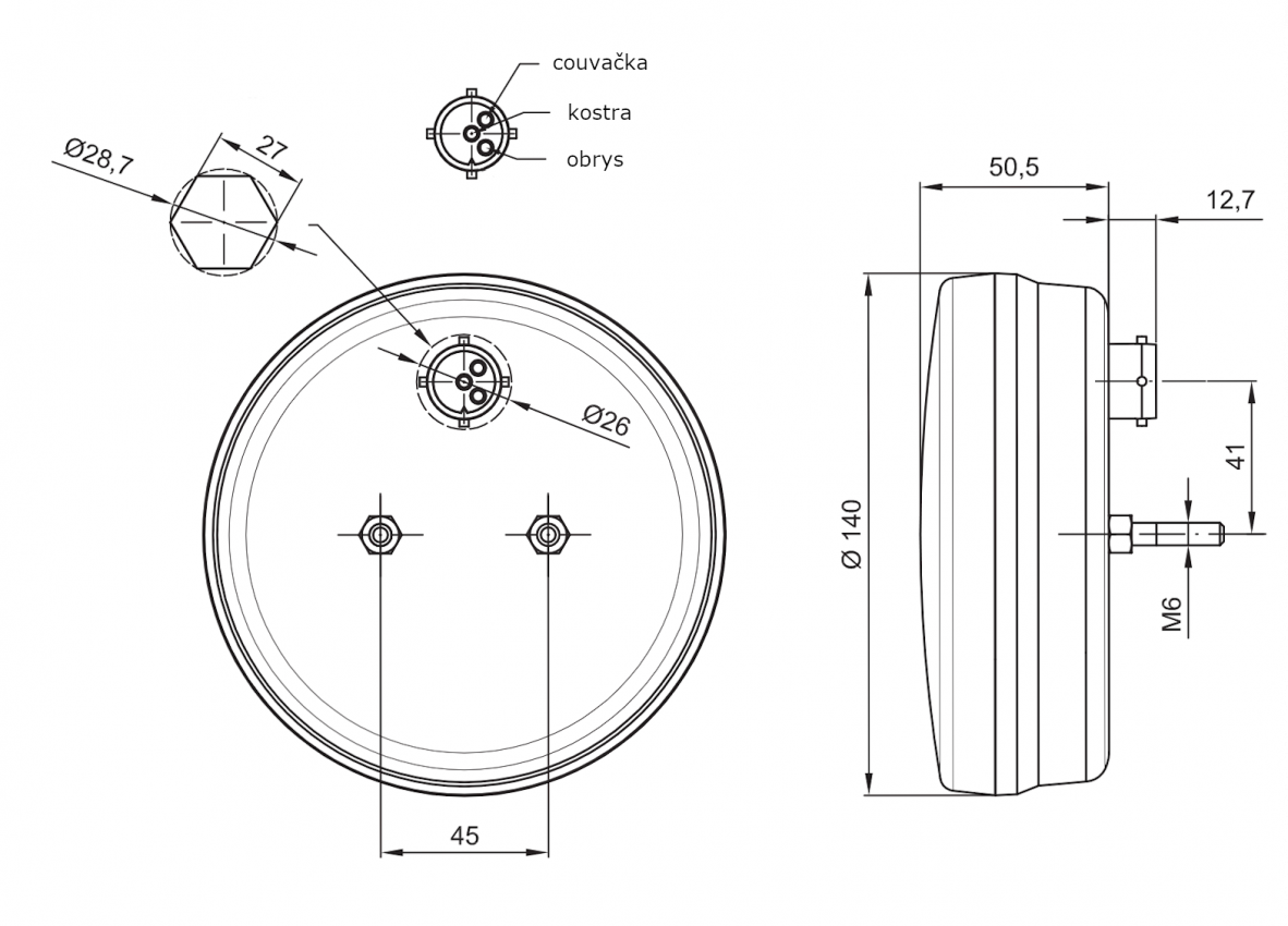 Svítilna Fristom FT-112 sdružená LED 12-24V, L/P-KO/CO-baj5