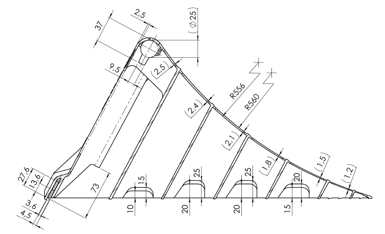 Klín zakládací AL-KO UK 53 K-2 (470mm), žlutý, plastový