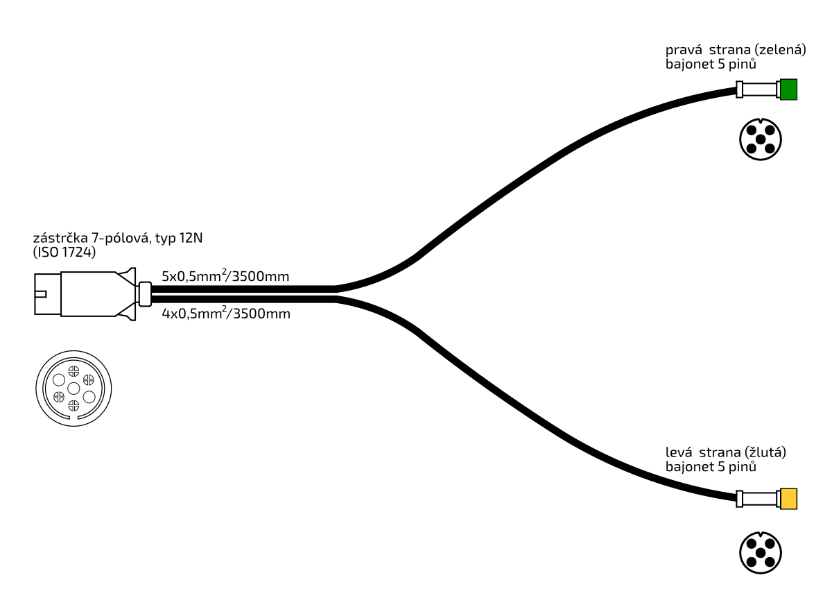 Kabeláž VAPP 3,50 m bez předních vývodů/7-pól. zástrčka