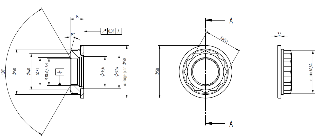 Matice středová s podložkou na náboj KNOTT (M30x1,5)
