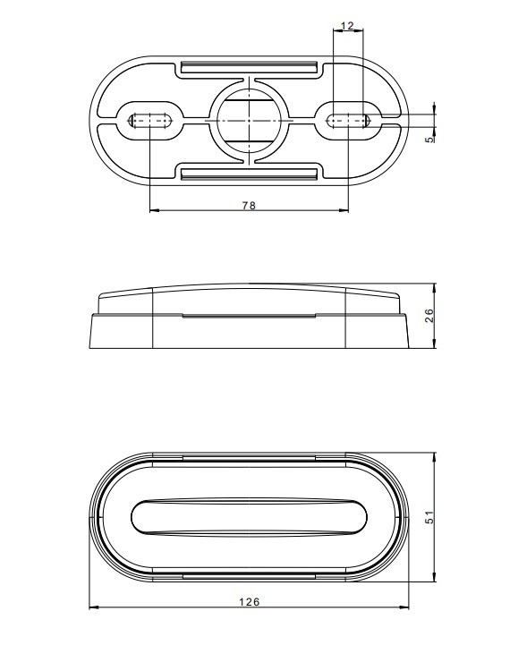 Svítilna přední obrysová LED Fristom FT-070, 12-36V, QS150