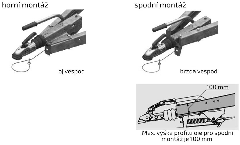 Nájezdová brzda AL-KO 161S PLUS 700-1350 kg (univerz. montáž) s AK161