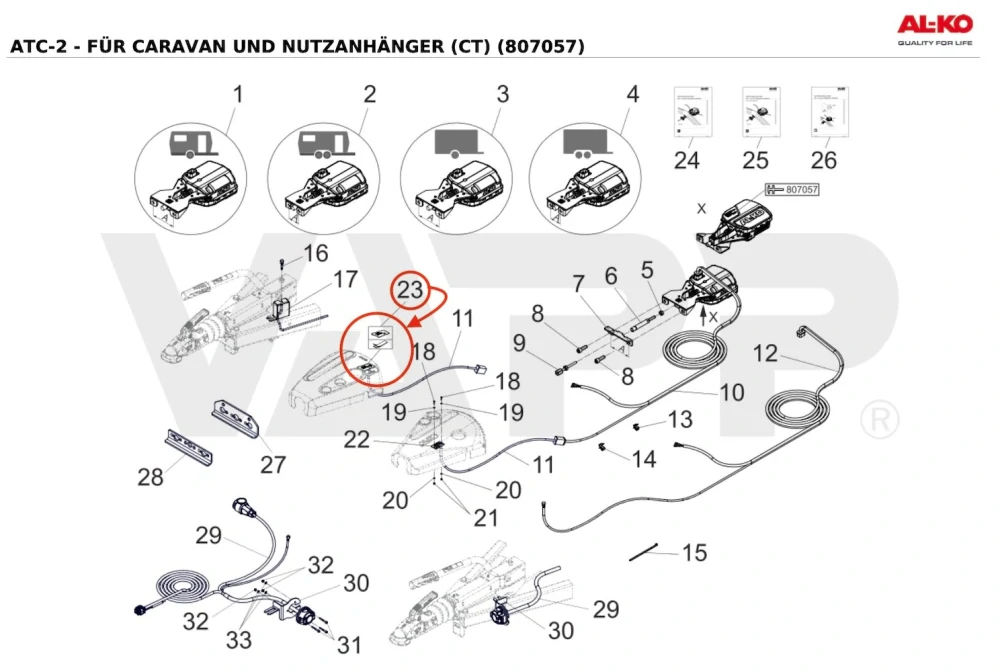 Podložka LED kontrolky AL-KO ATC půlkulatá samolepicí