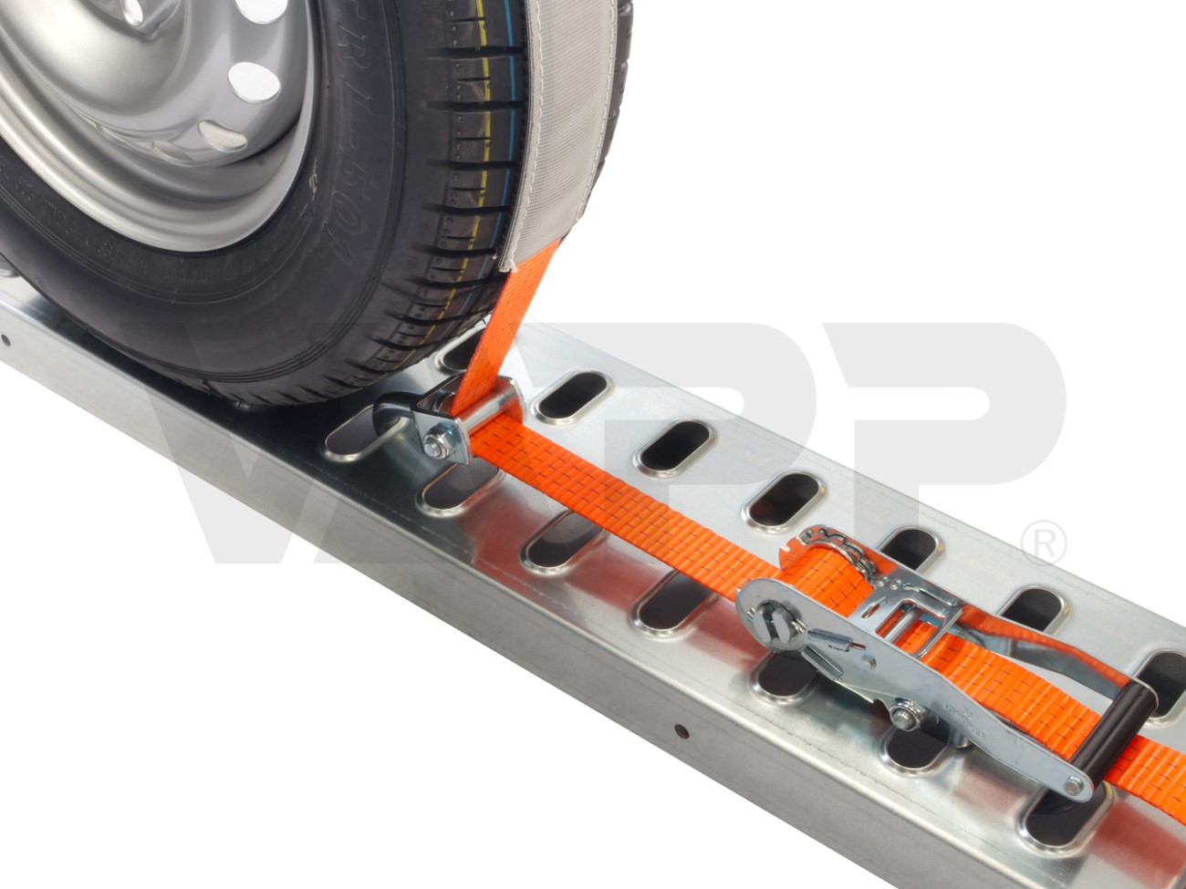 Upínací souprava pro převoz vozidel "přes kolo" 35mm, 2,8m, 3 t,ot.háky, ochrana,VDI 2700