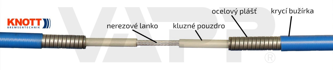 Lanovod brzdový KNOTT nerez, závit M8