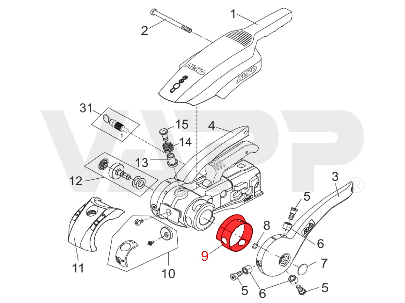 Těsnící kroužek páky stabilizátoru AKS 3004/3504 (ETI 811607)