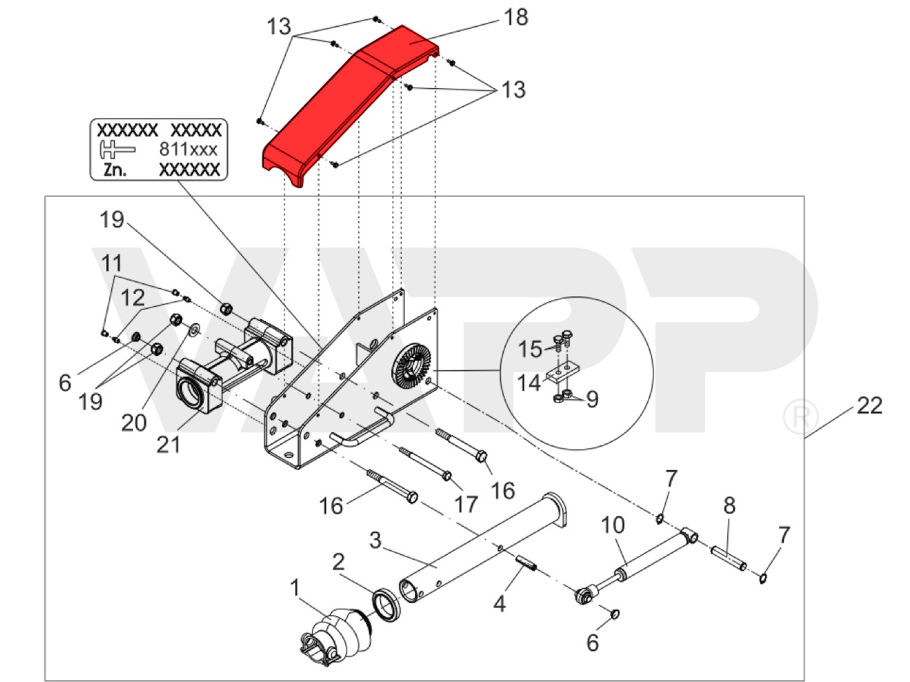 Kryt plastový na nájezdovou brzdu AL-KO 161/251 VB-2 (ETI 811640)