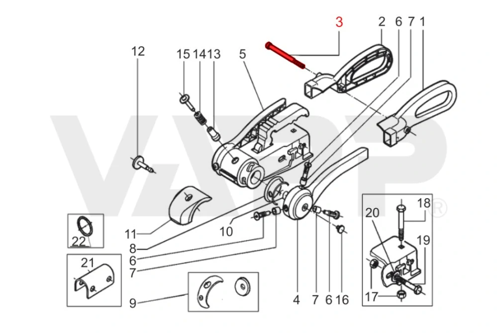 Šroub náhradní pro madlo stabilizátoru AL-KO AKS 3004 a AKS 3504 (Torx 8x97)