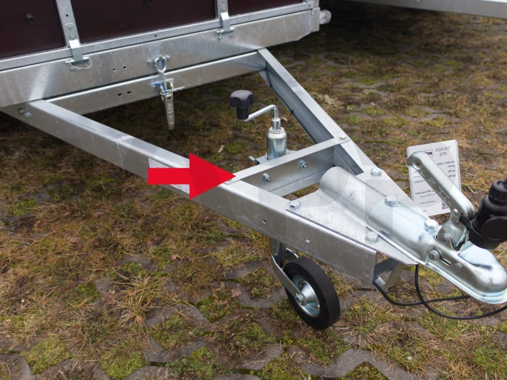 Přední příčka opěrného kolečka Agados Aga Kit (univerzální pro přívěsy řady Aga Kit)