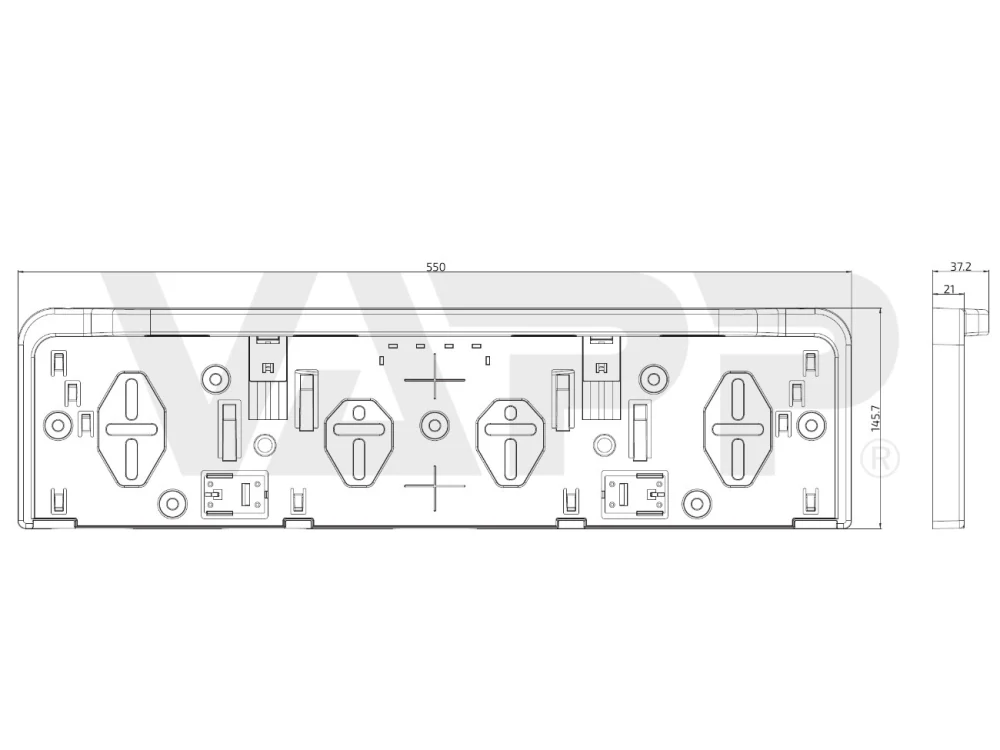 Podložka pod registrační značku s osvětlením LED Fristom FT-264, kabel QS150