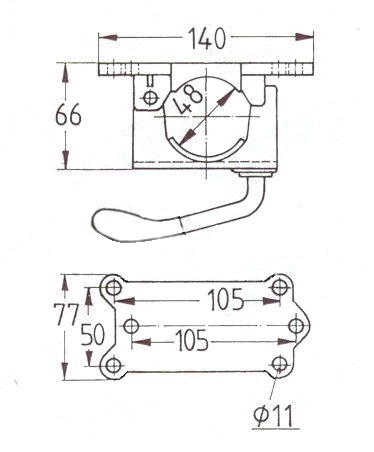 Držák opěrného kolečka 48 mm KNOTT, litina 