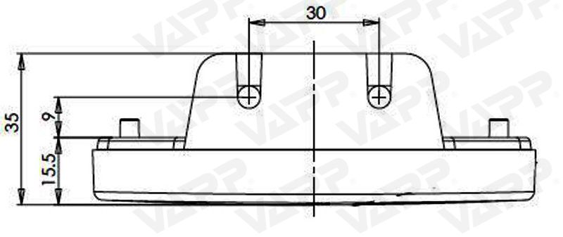 Svítilna přední obrysová LED WAS W64, 12-24V, eliptická na držáku 