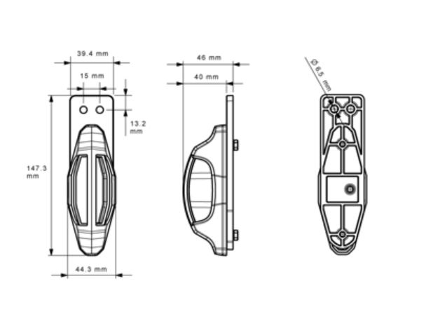 Svítilna doplňková obrysová LED Lucidity 26560K, 12-24V, L/P, závěsná, QS150