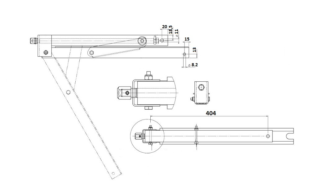 Podpěra pro zvedání korby