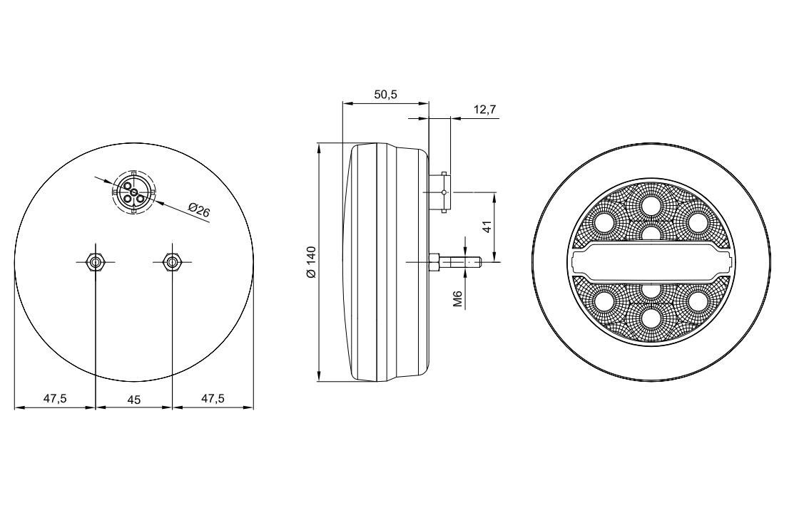 Svítilna Fristom FT-113 sdružená LED 12-36V, L/P-BL/BR/KO, baj5