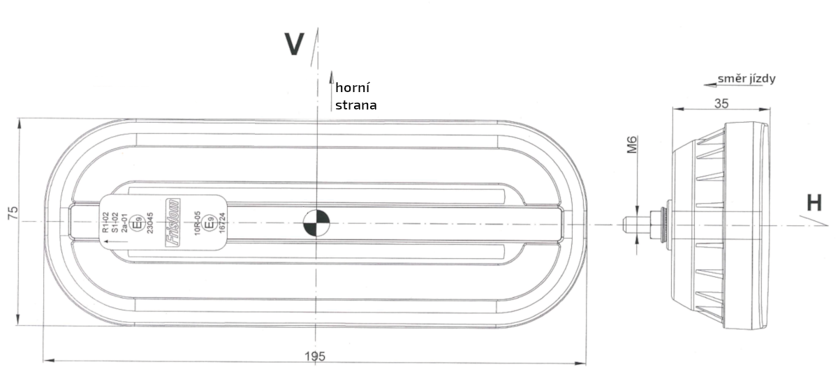 Svítilna Fristom FT-320 sdružená LED 12-36V, L/P-BL/BR/KO, dynamický blinkr, baj5
