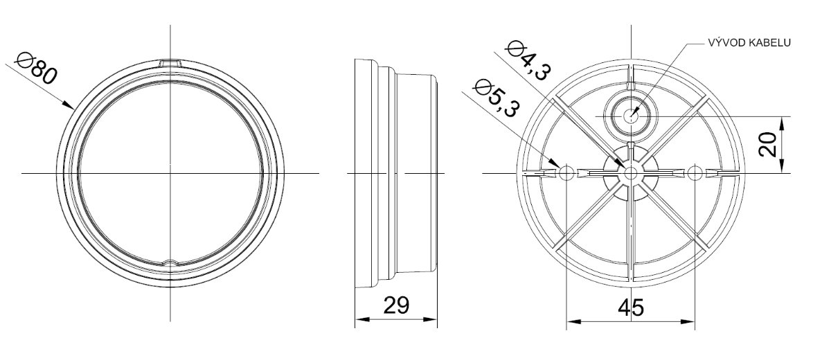 Svítilna přední obrysová LED Fristom FT-060, 12-36V