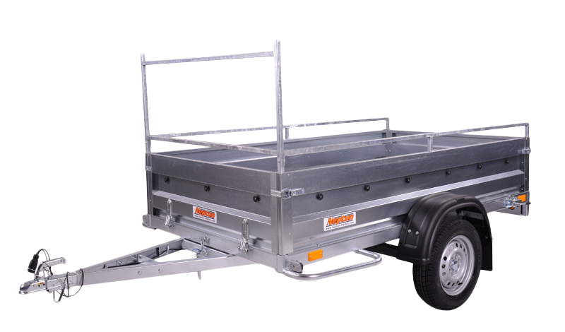 Sklopný přívěsný vozík Neptun Rustik s listovými pery | 236 × 129 cm