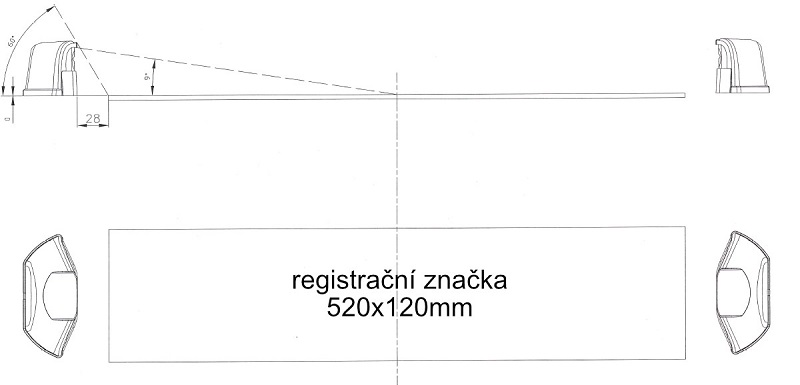 Osvětlení SPZ (registrační značky) LED Fristom FT-262, neon efekt