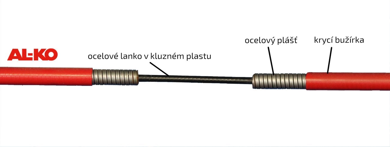 Lanovod brzdový AL-KO Profi Long life 1200/1415 mm rychlomont. (s čočkou)