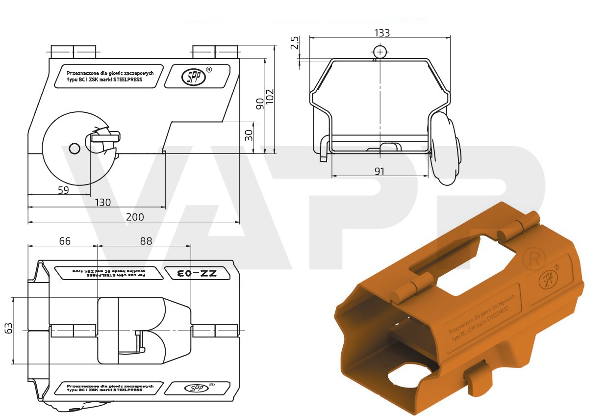 Zámek ZZ-03A rozevírací