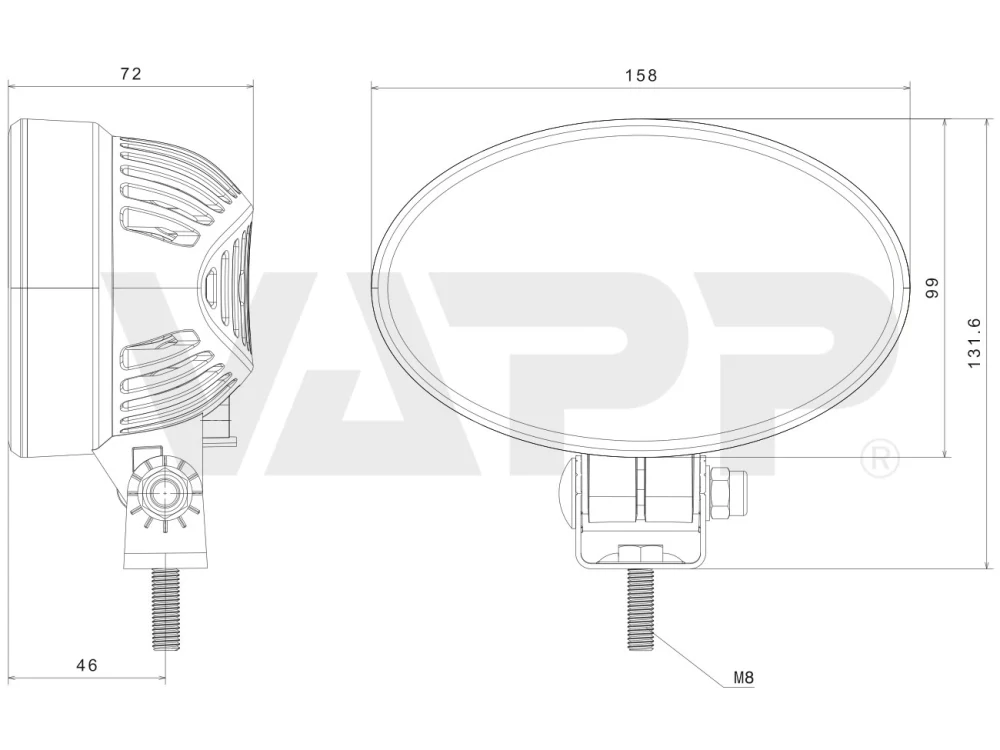 Svítilna pracovní Fristom FT-366 LED, 12-32V, 6200 lm, s kabel 1,5 m