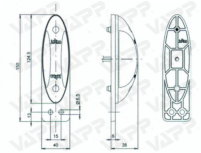 Svítilna doplňková obrysová LED Jokon SPL 2011 P-R (9-32V), SNAP-IN, pravá 