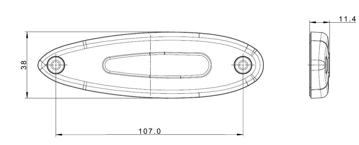 Svítilna přední obrysová LED Fristom FT-076, 12-36V