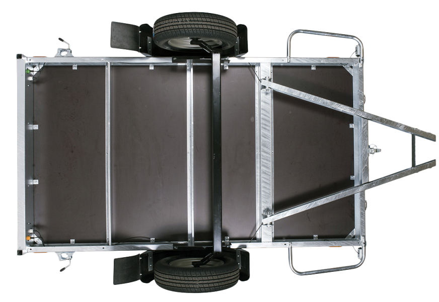 Přívěsný vozík Neptun Rustik nebrzděný sklopný s listovými pery | 263 × 129 cm