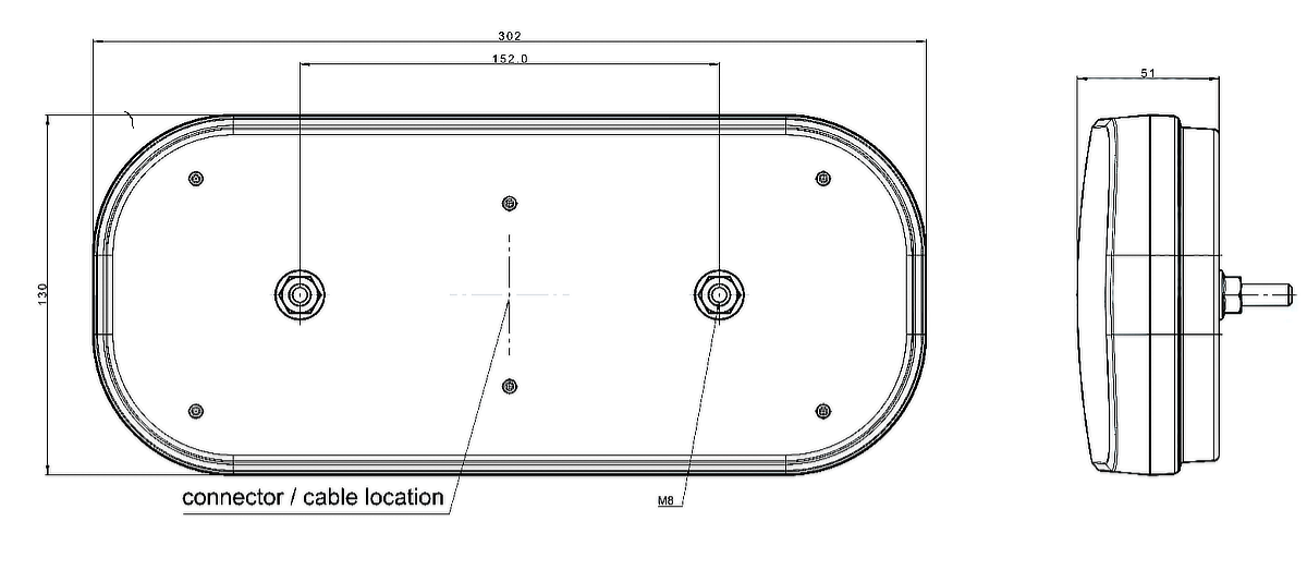 Svítilna Fristom FT-610 sdružená LED 12-24V, P-BL/BR/KO/CO/ML