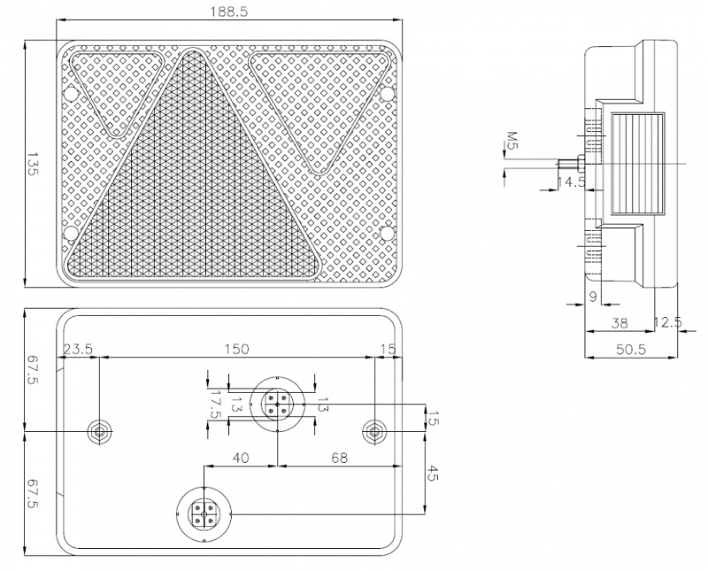 Svítilna AJ.BA RL82 sdružená,P-BL/BR/KO/ML/RZ, baj5