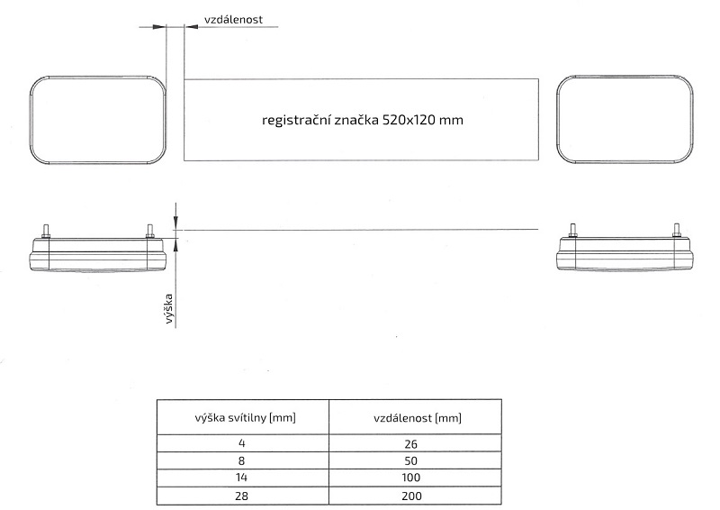 Svítilna Fristom FT-270 sdružená LED 12V, L-BL/BR/KO/ML