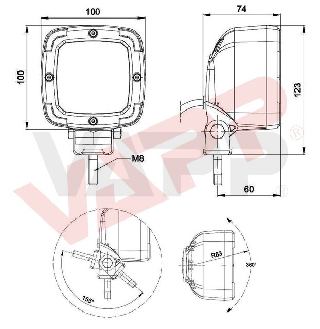 Svítilna pracovní Fristom FT-036 LED diodová, 12-36 V