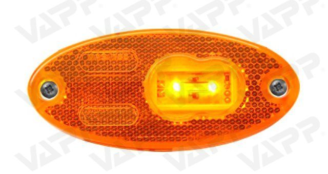 Svítilna boční obrysová LED WAS W65, 12-24V, eliptická asymetrická 