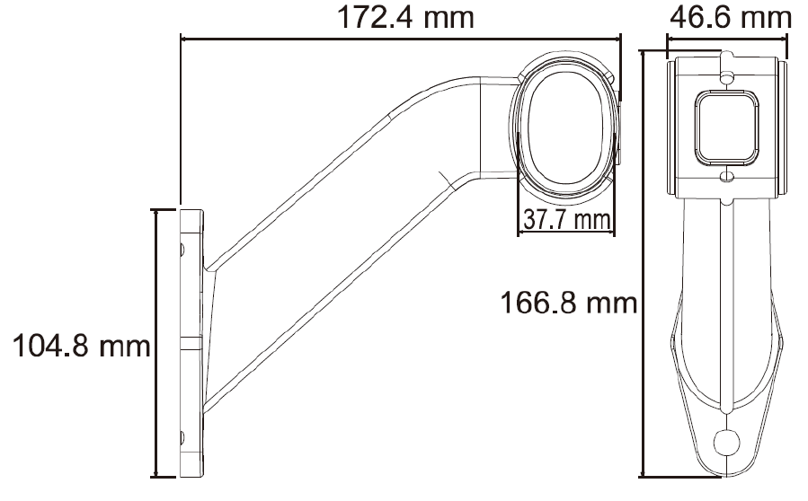 Svítilna doplňková obrysová LED Lucidity 26550 172,4, 12-24V, Levá, QS150