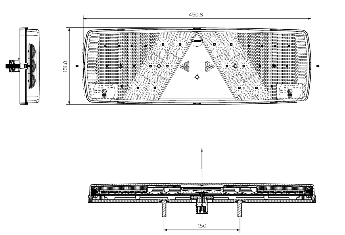 Svítilna Lucidity 26071 sdružená LED 12-24V, L-BL/BR/KO/ML/RZ, baj7