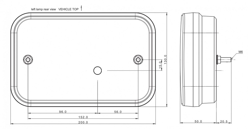 Svítilna Fristom FT-270 sdružená LED 12V, L-BL/BR/KO/ML
