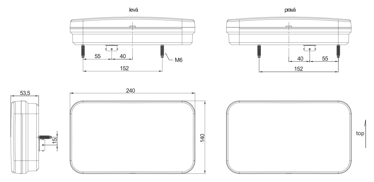 Svítilna Fristom FT-370 sdružená LED 12-36V, P-BL/BR/KO/ML/CO/RZ