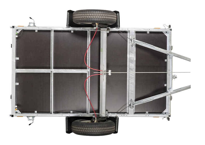 Přívěsný vozík brzděný sklopný Neptun PRO | 253 × 129 cm | 1300 kg