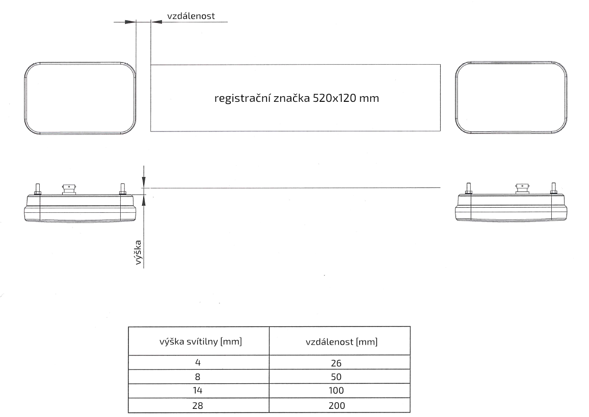Svítilna Fristom FT-270 sdružená LED 12V, L-BL/BR/KO/ML/RZ, integrovaný kontrolbox, baj5