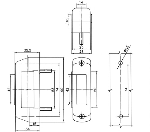 Svítilna doplňková obrysová LED WAS W140/1081/I(12-24V) na držáku, neon efekt