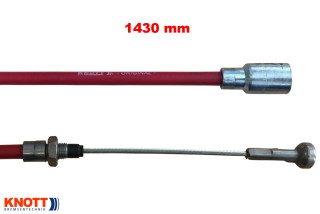 Lanovod brzdový zpevněný KNOTT 1430/1620mm, rychlomont. s čočkou, červený
