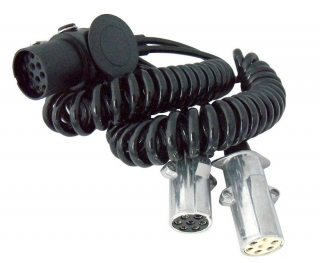 Redukce 15 pól na 2x 7 pól 24V, spirálový kabel 4.5m TESAT