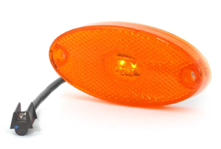 Svítilna boční obrysová LED WAS W64, 12-24V, s odrazkou, konektor Jaeger 0.5 m 