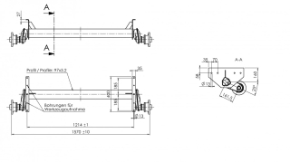 Náprava AL-KO UBR 1200-5 (1300kg), a=1214 mm, 112x5 (Sacher)