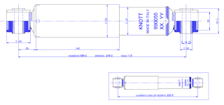 Tlumič k nápravě KNOTT typ 990055 (do 1800 kg/1 náprava) montáž za kolo