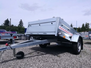 Sklopný přívěsný vozík brzděný BO 1323 H | 234 x 121 cm | 1300 kg